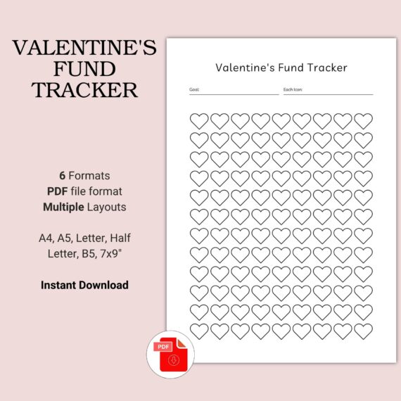 Printable Valentine's Fund Tracker Template