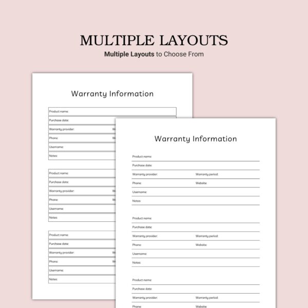 Printable Warranty Information Template - Image 2