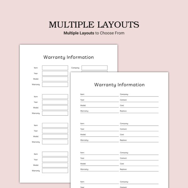 Printable Warranty Information Template - Image 3