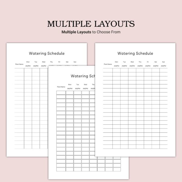 Printable Watering Schedule Template - Image 2