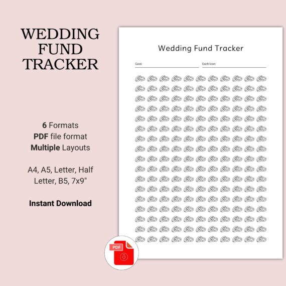 Printable Wedding Fund Tracker Template