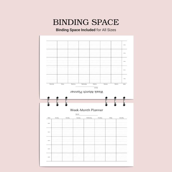Printable Week-Month Planner Template, Landscape - Image 4