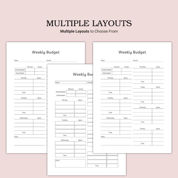 Printable Weekly Budget Template - Image 2