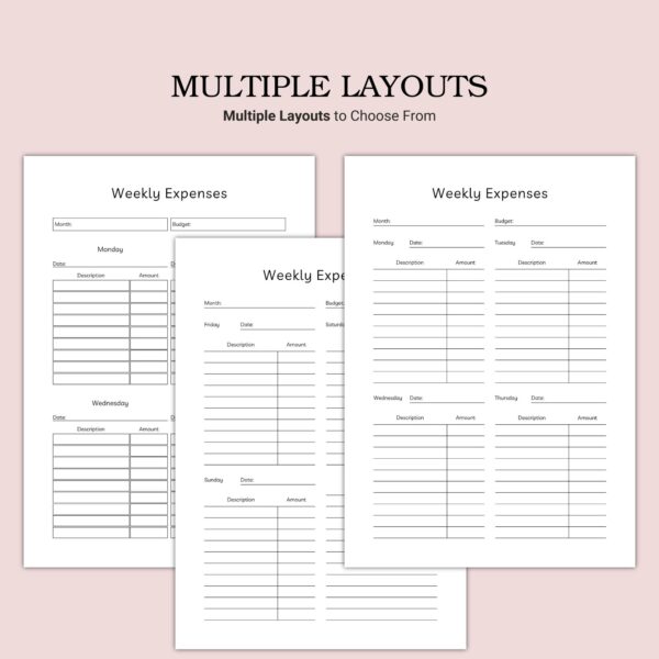 Printable Weekly Expenses Template - Image 2