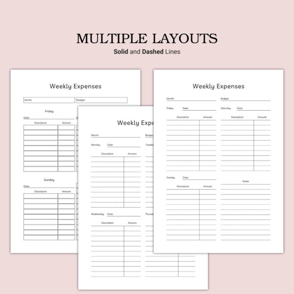Printable Weekly Expenses Template - Image 3
