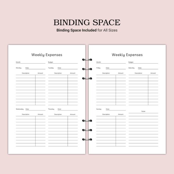 Printable Weekly Expenses Template - Image 4