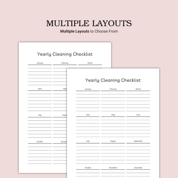 Printable Yearly Cleaning Checklist Template - Image 2
