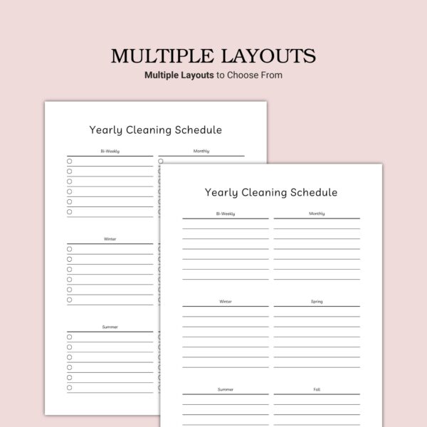 Printable Yearly Cleaning Schedule Template - Image 2