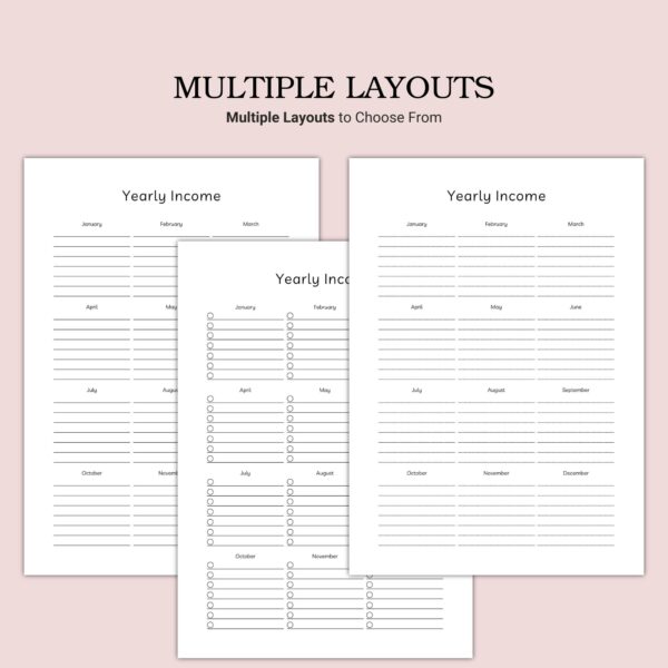 Printable Yearly Income Template - Image 2