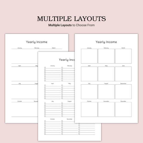 Printable Yearly Income Template - Image 3