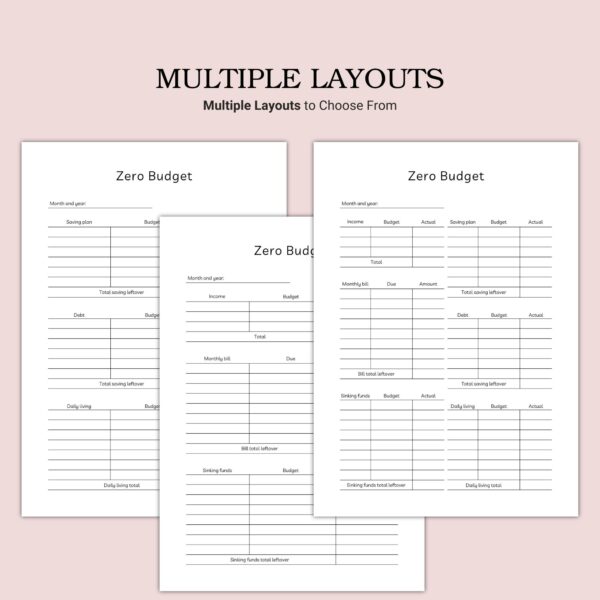 Printable Zero Budget Template - Image 2