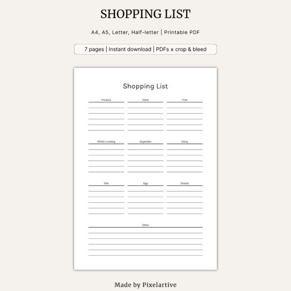 Shopping List Template