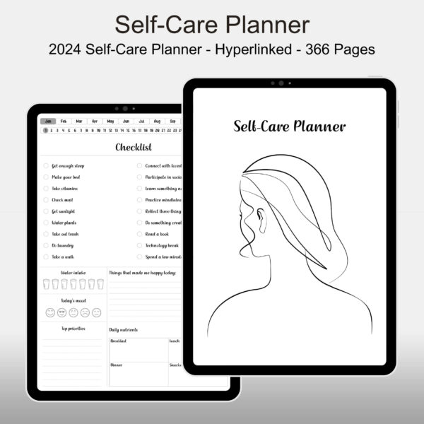 Free Simple Self-Care Planner, 2024 Self-Care Planner, Self-Care Planner Goodnotes, iPad, Simple Themes