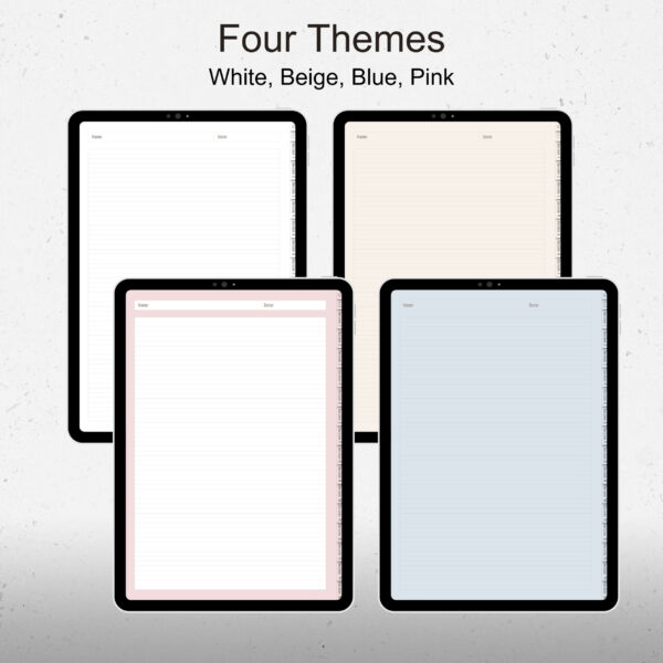 Free Undated Multi-layout Digital Notebook for iPad, Four Themes - Image 2