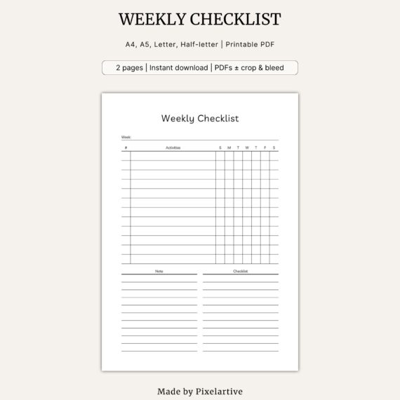 Weekly Checklist Template