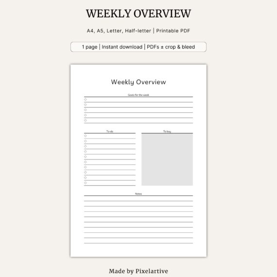 Weekly Overview Template