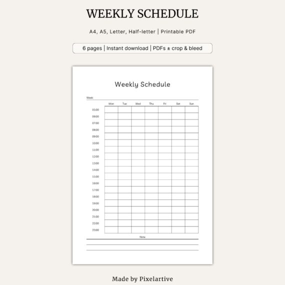 Weekly Schedule Template
