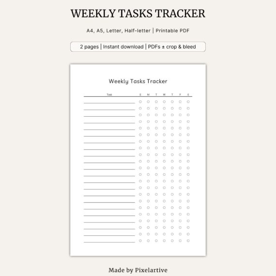 Weekly Tasks Tracker Template