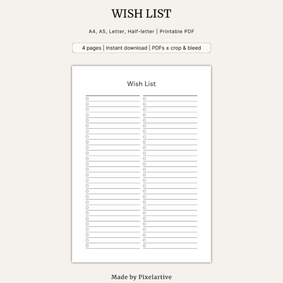 Wish List Template