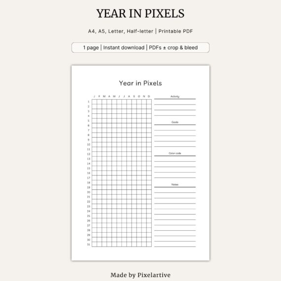 Year in Pixels Template