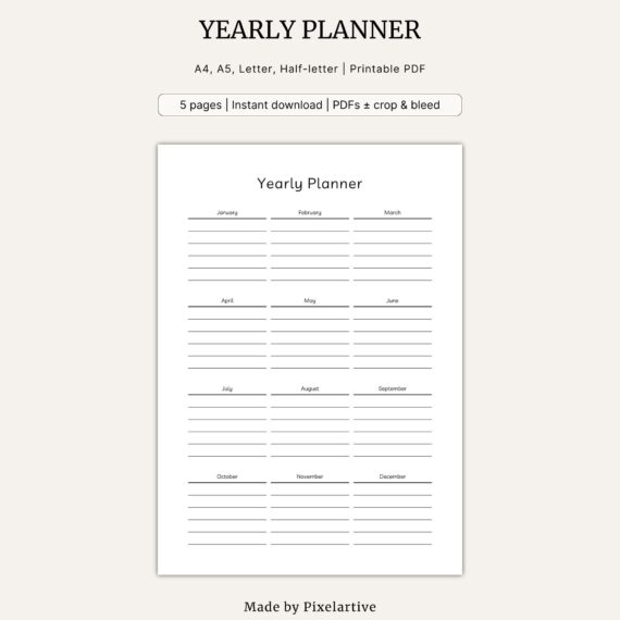 Yearly Planner Template